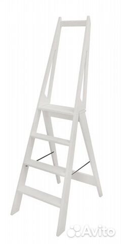 Стремянка деревянная стиль 4 ступени белая