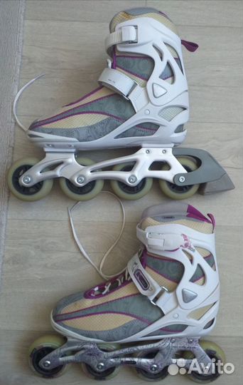 Коньки роликовые женские +защита