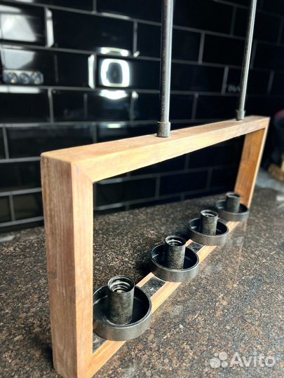 Лампа подвесная в стиле лофт дерево светильник