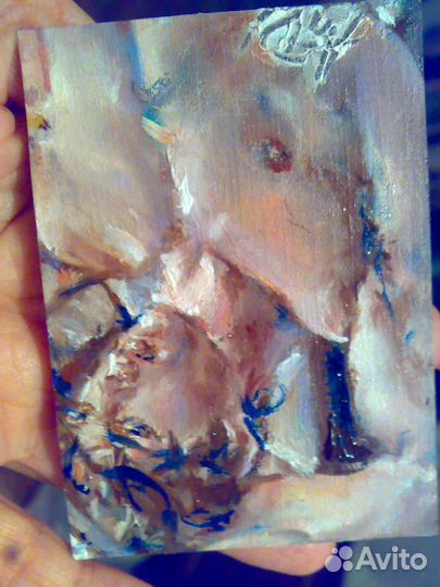 Картины парень, торс, 3 портрета, масло,автор