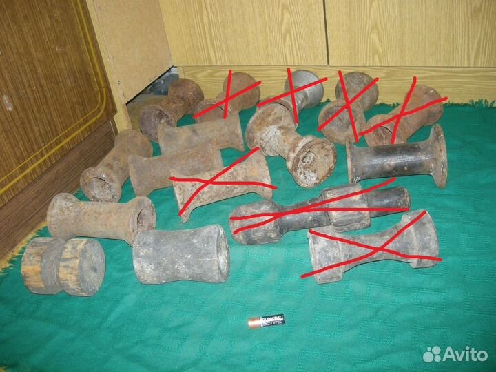 Каток для ухвата деревянный чугунный самовывоз