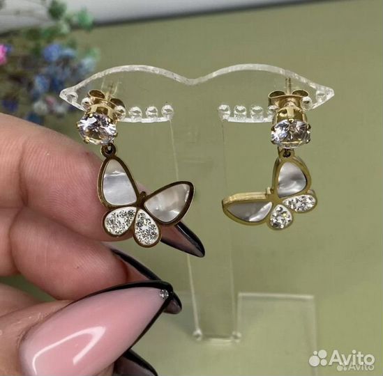 Van cleef & arpels серьги бабочки