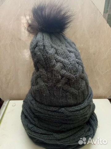 Комплект шапка и снуд женский