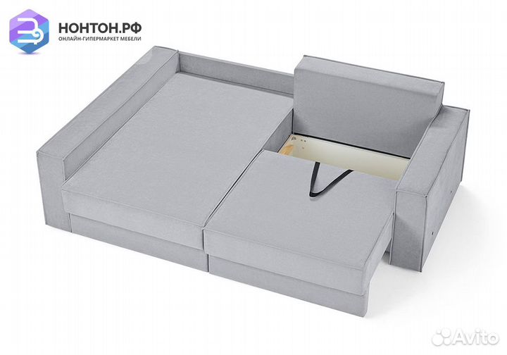 Диван угловой еврокнижка двухместный Тревис серый