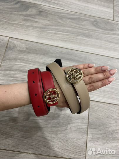 Ремень carolina herrera беж и красный