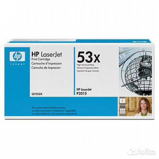 HP Q7553X картридж черный (синий дизайн)