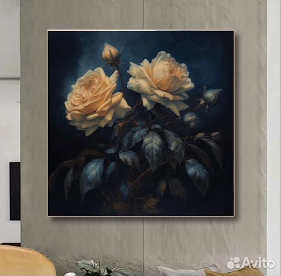 Картина маслом розы