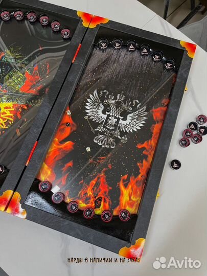 Нарды ручной работы со стеклом 