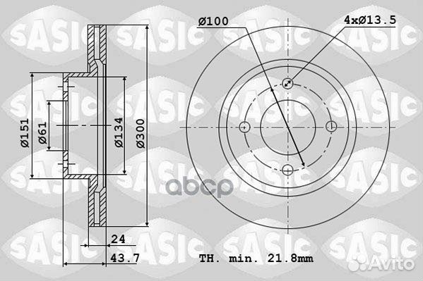 Диск тормозной 6104011 Sasic