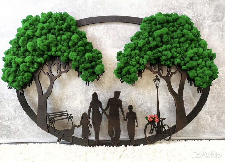 Панно со стабилизированным мхом