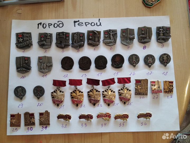 Значки СССР Города- герои 10 шт