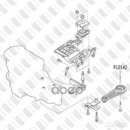 FL0142подушка двс Nissan Qashqai 06 FL0142 F