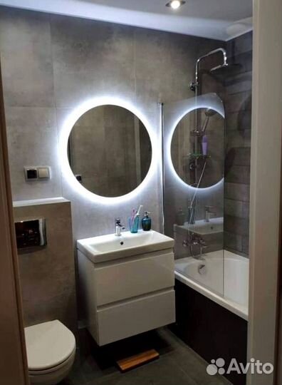 Круглое «парящее» зеркало с LED или RGB подсветкой