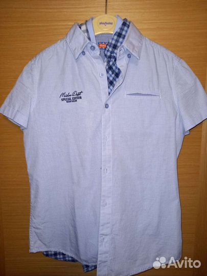 Летние рубашки, джинсы, джинсовки 134-140