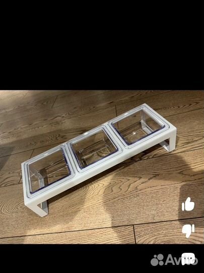 Тройная миска для кошек и маленьких собак