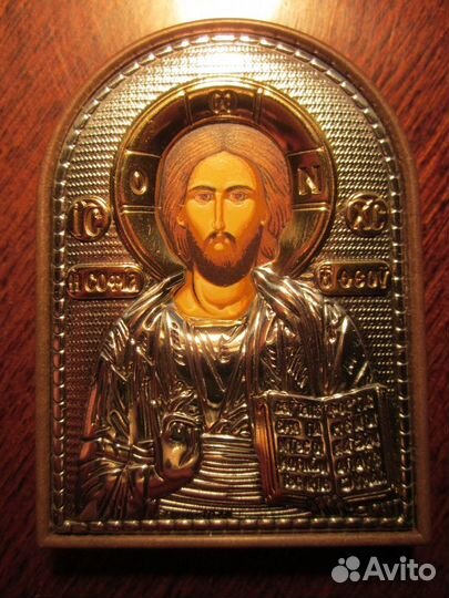 Икона Спаситель в серебре