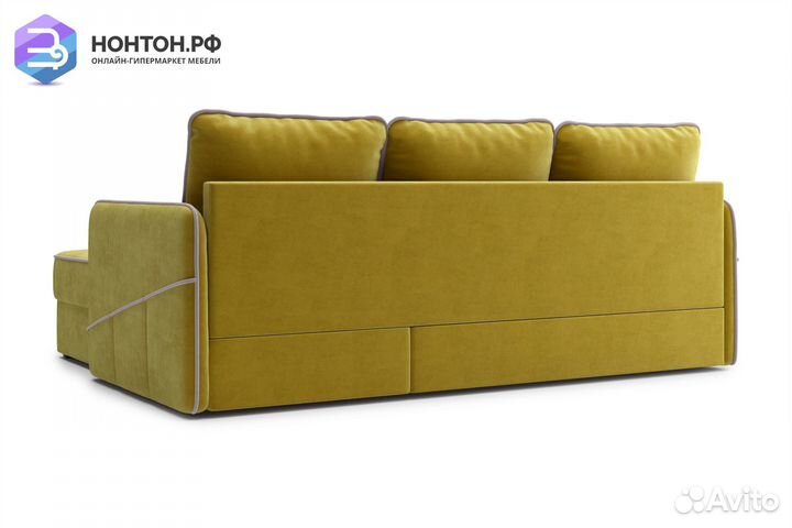 Диван угловой дельфин Энерджи горчичный