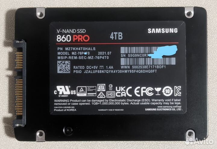 Samsung 860 Pro 4TB (MZ-76P4T0BW)
