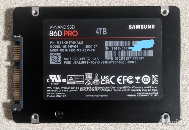Samsung 860 Pro 4TB (MZ-76P4T0BW)