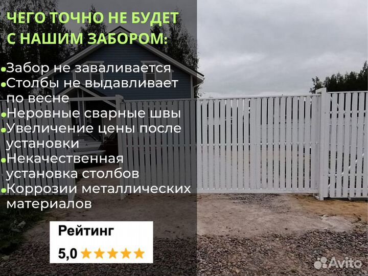 Забор под ключ. Профлист, Евроштакетник, 3Д