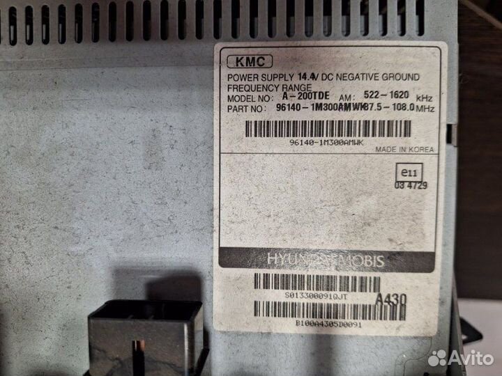 Магнитола Kia Cerato TD G4FC 2010