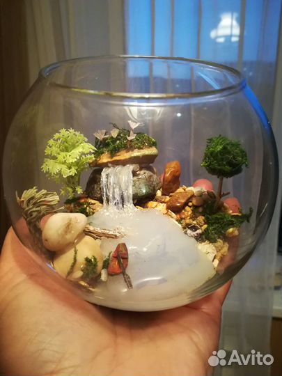Подарок, сувенир микромир/флорариум/водопад