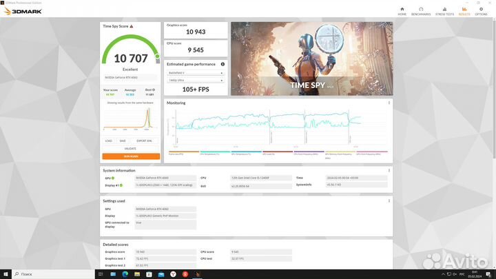 Игровой пк RTX 4060, Intel 12400F