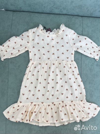 Платье для девочки из муслина летнее 98-116