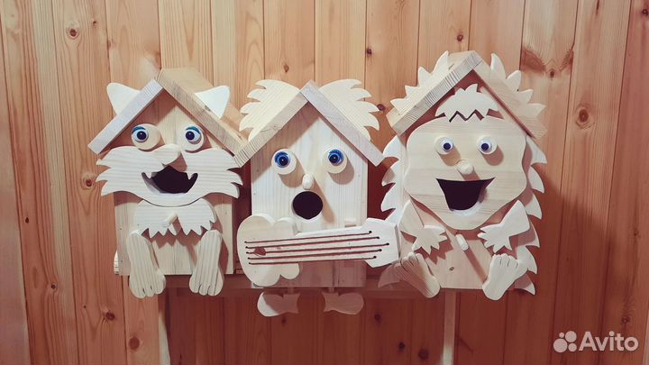 Скворечники, кормушки для птиц из дерева