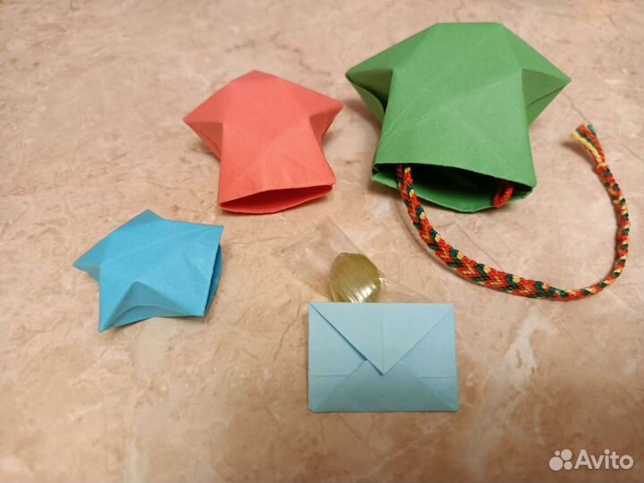 Звезда коробочка конверт оригами