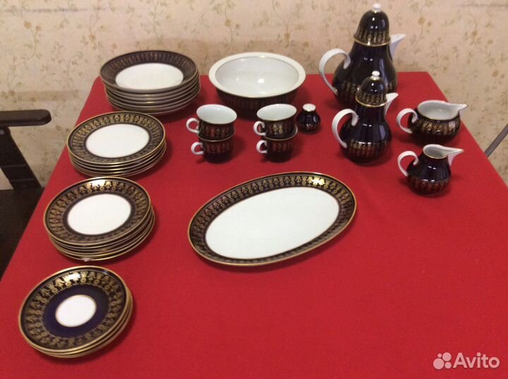 Набор столовой посуды фарфор кобальт ГДР