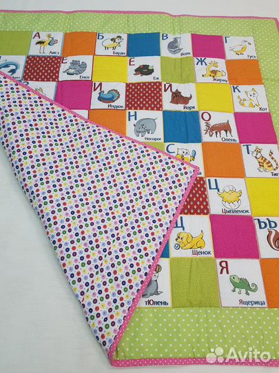 Детское одеяло новое лоскутное развивающий плед