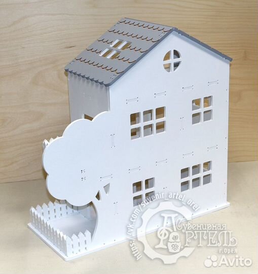 Кукольный домик с деревом, большой (3 этажа)