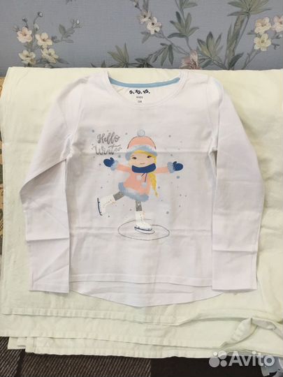 Лонгсливы и лосины 128 см бу