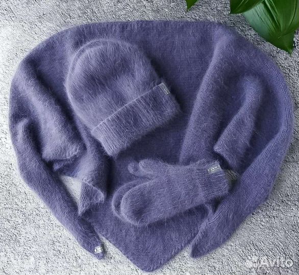 Шапка +косынка + варежки(комплект)