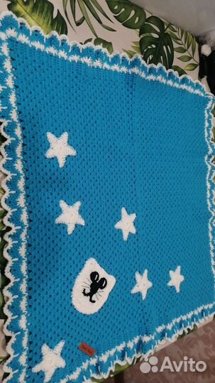 Плед детский вязаный ручная работа