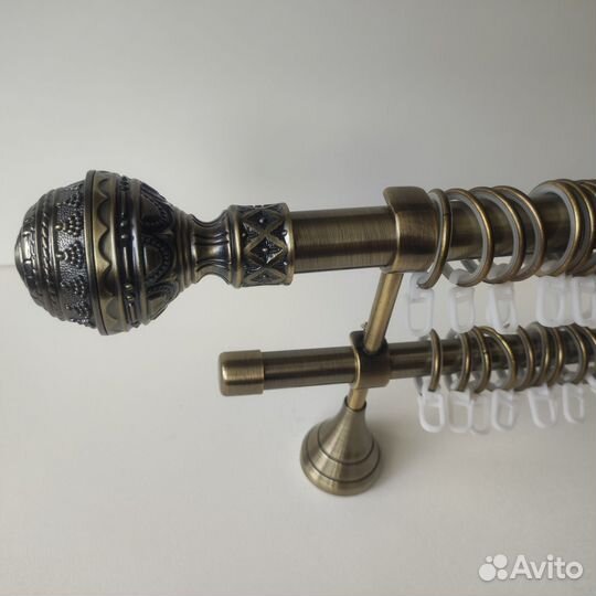 Карниз для штор двухрядный металлический