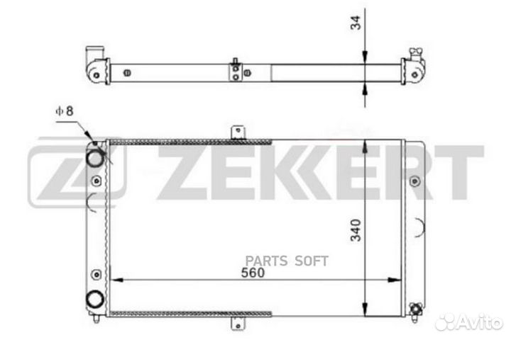 Радиатор охлаждения двигателя LADA 110 95, 111 95