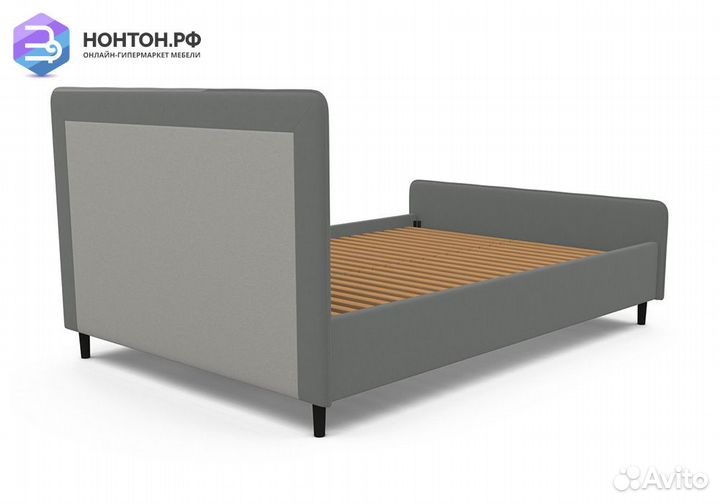 Кровать Эльза микровелюр серый