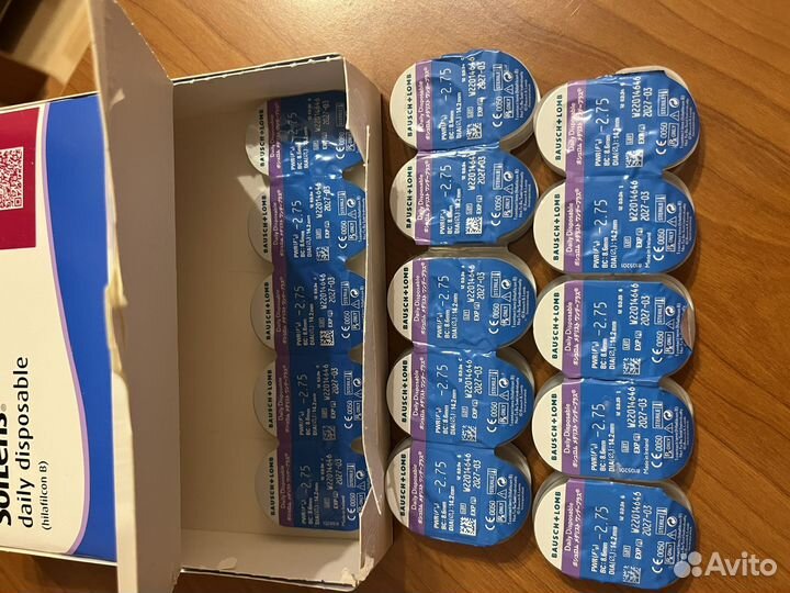 Линзы контактные однодневные -2.75