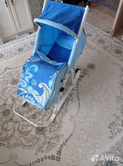 Детские санки коляска с колесами