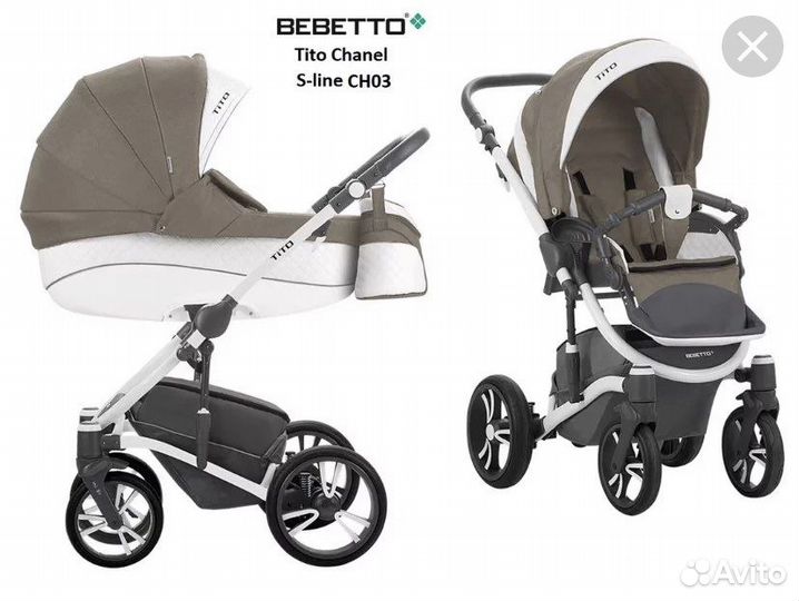 Детская коляска bebetto tito chanel 2 в 1