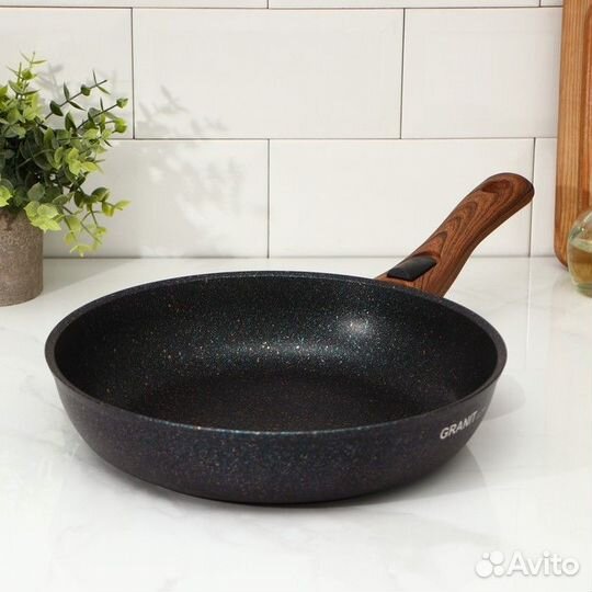 Сковорода Granit ultra blue, d28 cм, съёмная ручка