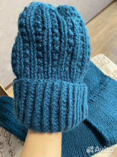 Комплект шапка снуд и варежки