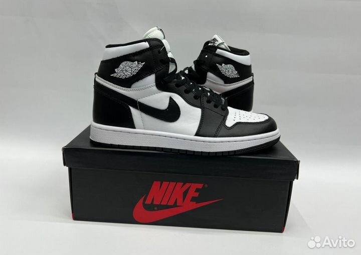 Кроссовки Nike Air Jordan 1 Black & White Люкс