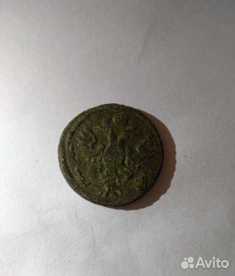 Полушка 1736г., 1769, перечекан с копейки Петра 2