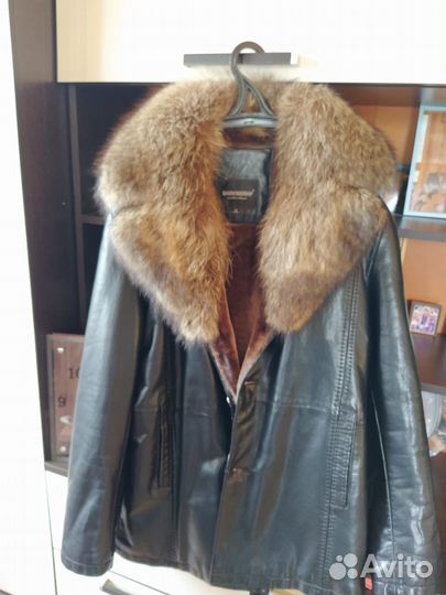 Кожаная куртка с натуральным мехом
