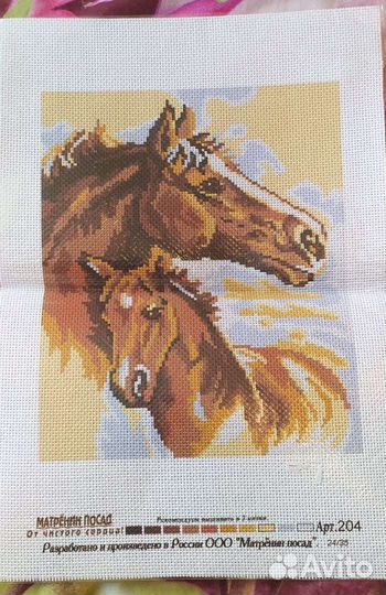 Принтованная канва лошади