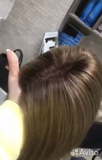 Парик накладка из натуральных волос новая