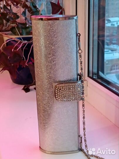 Клатч стразы серебро новогодний